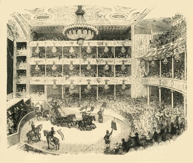 'Interior of Astley's Amphitheatre in 1843', (c1878). Creator: Unknown.
