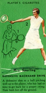 'Mrs. Sperling - Defensive Backhand Drive', c1935. Creator: Unknown.