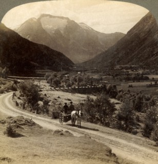'Over fertile fields of Vide Valley, near Skaare, to Mr. Skaala's icy heights (6360 ft.) Norway', 19 Creator: Unknown.
