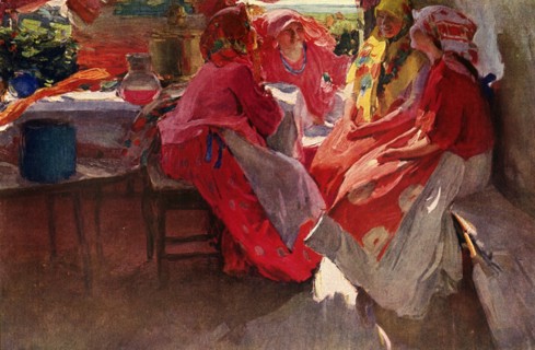 'Paying a Visit', 1915, (1939). Creator: Abram Arkhipov.