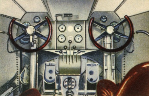 Cockpit on board the Dornier flying boat, 1920s, (1932).  Creator: Unknown.