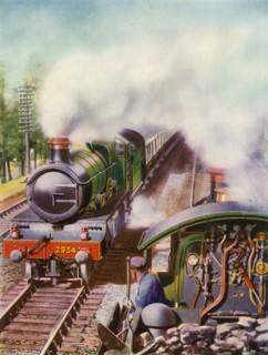 'Passing at Speed. An unusual view from the tender of a goods engine', 1935-36. Creator: Unknown.