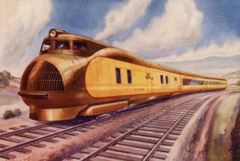 'Speeding Across A Continent. America's first diesel-electric Express has opened up a new era in rai Creator: Unknown.
