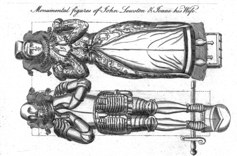 'Monumental figures of John Lewston & Joane his Wife'. Creator: Unknown.
