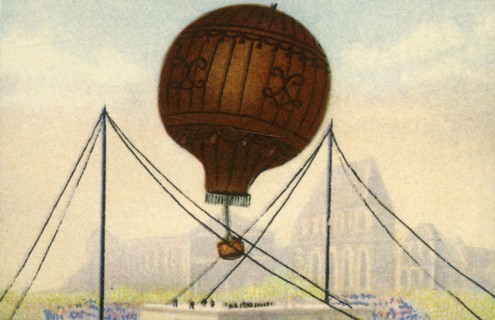 Launch of the Montgolfier Brothers' balloon, June 1783, (1932). Creator: Unknown.