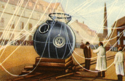 Cabin of Piccard's altitude research balloon, 1931, (1932). Creator: Unknown.