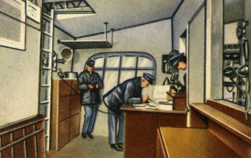 Navigation room on board a zeppelin, 1932.  Creator: Unknown.