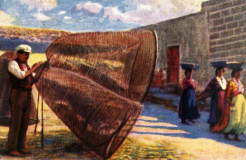Drying the nets, Malta, c1928. Creator: Unknown.