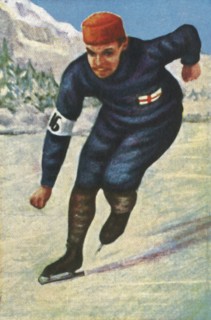 Finnish speed skater Clas Thunberg, 1928. Creator: Unknown.