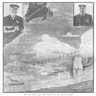 'How the Titanic met with Disaster on her Maiden Voyage', April 20, 1912. Creator: Unknown.