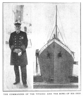 'The Commander of the Titanic and the Bows of his Ship', (April 20), 1912. Creator: Unknown.