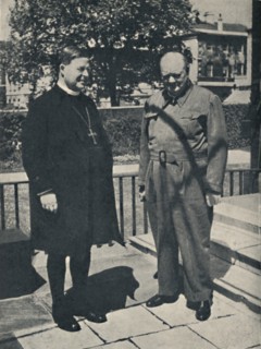 'Archbishop of Canterbury at Number 10, Downing Street', c1943, (1945). Creator: Unknown.