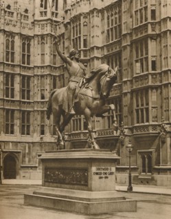 'Richard The Lion-Heart on Horseback at Westminster', c1935. Creator: Arnold.
