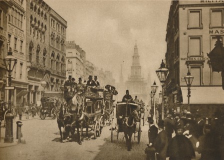 'How London Has Changed Since "Toppers" Were Worn By Outside Passengers', c1900, (c1935).  Creator: Unknown.