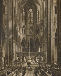 'The High Altar and Reredos Beyond The Choir of Westminster Abbey', c1935. Creator: Francis Frith & Co.