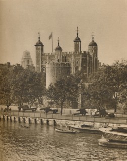 'London's Oldest and Newest Public Buildings from Tower Bridge', c1935. Creator: Unknown.