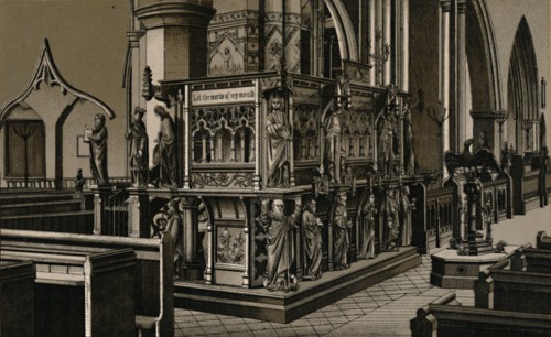 'The Pulpit, St. Nicholas Church', c1880. Creator: Unknown.
