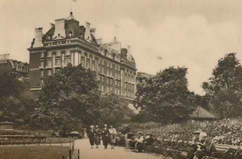 'Villiers Street Section of the Victoria Garden and a View of the Cecil Hotel', c1935. Creator: Donald McLeish.
