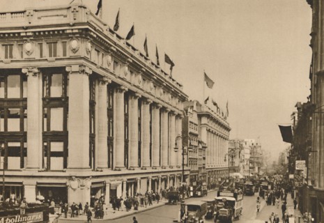 'Selfridge's and the last of the old Oxford Street shops that the building engulfed', c1935. Creator: Unknown.