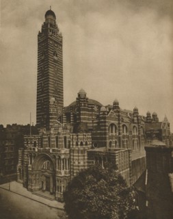 'Westminster's Byzantine Cathedral of Red Brick Seen from Ashley Place', c1935. Creator: Campbell.