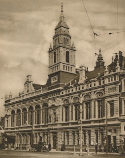 'Hammersmith Town Hall from Hammersmith Broadway', c1935. Creator: Donald McLeish.