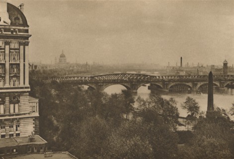 'Adelphi Terrace Overlooks The River Eastward from the Hotel Cecil to the Tower Bridge', c1935. Creator: Donald McLeish.