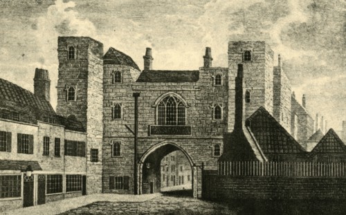 'St. John's Gate, Clerkenwell', 1813, (1925). Creator: Unknown.