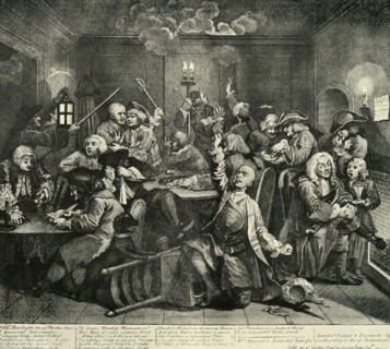 'Gambling at White's Club', 1734, (1925). Creator: William Radclyffe.
