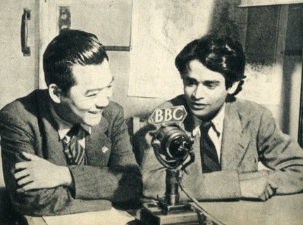'China meets Ceylon in London - Hsiao Ch'ien and J. M. Tambimuttu', 1942 Creator: Unknown.