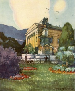'Leopoldsbrunnen und Stadttheater', (Leopold's fountain and city theater), c1929. Creator: Unknown.