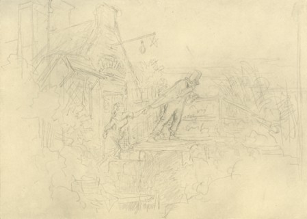'Der Zechpreller', mid-late 19th century, (c1924).  Creator: Carl Spitzweg.