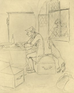 'Der Geizhals', mid-late 19th century, (c1924).  Creator: Carl Spitzweg.