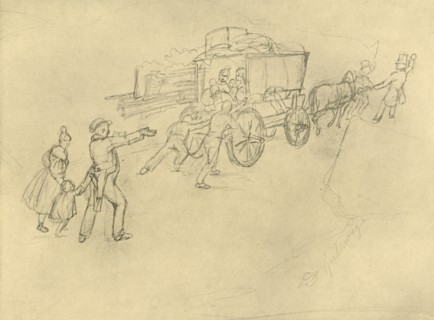 'Der Thespiskarren (Schauspieler auf Reisen)', mid-late 19th century, (c1924).  Creator: Carl Spitzweg.