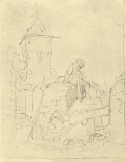'Die Schildwache', mid-late 19th century, (c1924).  Creator: Carl Spitzweg.