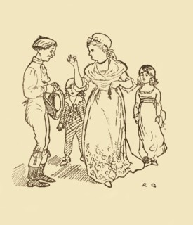 Mrs Gilpin pays the postboy to find her husband, 1878, (c1918). Creator: Randolph Caldecott.