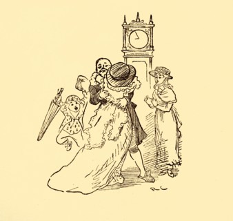 John Gilpin is reunited with his wife and children, 1878, (c1918).  Creator: Randolph Caldecott.