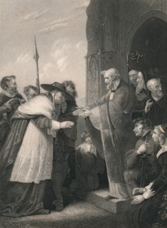 'Cardinal Wolsey Entering The Abbey of Leicester', 1530, (mid 19th century). Creator: Albert Henry Payne.