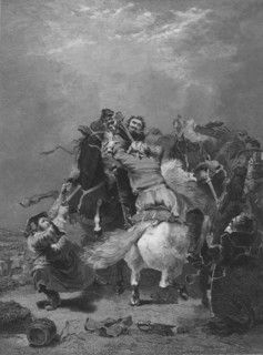 'Attack on the Smugglers, Guy Mannering', c1837.  Creator: Cosmo Armstrong.