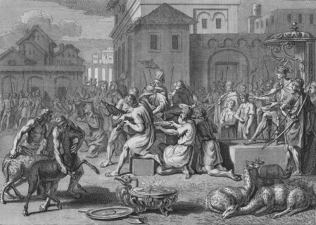 'Sacrifice d'un Agneau noir, le jour de la grande Fete du Soleil', 1723. Creator: Bernard Picart.
