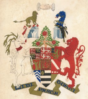 Coat of arms of Stiyleman le Strange, mid 19th century. Creator: Henry L'Estrange Styleman Le Strange.