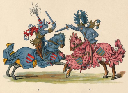 Knights in battle, 1899. Creator: Adam Gatternicht.