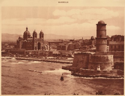 'Fort St. Jean and Cathedral, Marseille', 1930. Creator: Unknown.