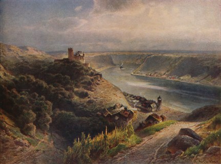 'Burg Katz mit Blick auf die Loreley', (Katz Castle overlooking Lorelei), 1923. Creator: Nikolai of Astudin.