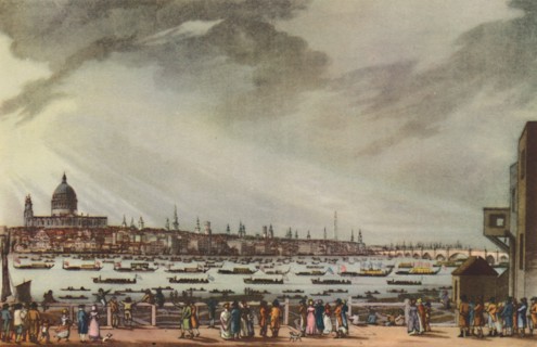 'Lord Nelson's Funeral Procession by Water from Greenwich Hospital to Whitehall, January 9th, 1806', Creators: Henri Merke, J Clark.
