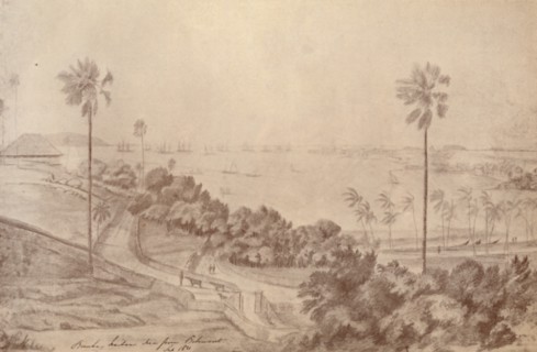 'Bombay Harbour - Seen from Belmont', September 1821, (1936). Creator: Unknown.