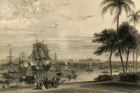 'Calcutta, from Garden house reach', 1835. Creator: William Daniell.