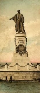 'Port Said. - Statue of Ferdinand de Lesseps ,  c1918-c1939. Creator: Unknown.