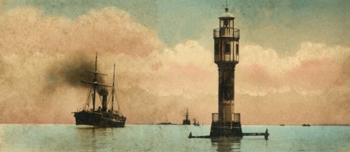 'Canal of Suez. The bitter lakes - The north light-house', c1918-c1939. Creator: Unknown.