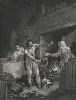 'Alfred in the Neatherd's Cottage', (mid 19th century).  Creator: J Rogers.