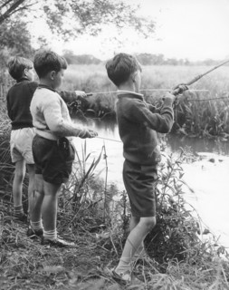Boys fishing, c1960s.